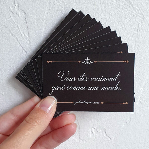 Cartes félicitations vous êtes vraiment garé comme une merde - carte passive agressive Putain les gens - Carterie humour