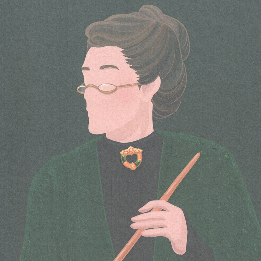 Tirage d'art 21x21 cm - Illustration de Marie Roumégoux | Gib - Minerva McGonagall