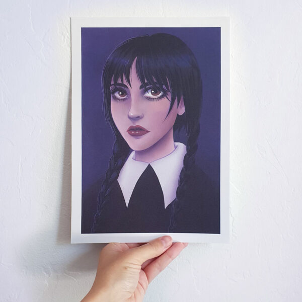 Tirage d'art A4 - Illustration de Marie Roumégoux | Gib - Mercredi / Wednesday Addams